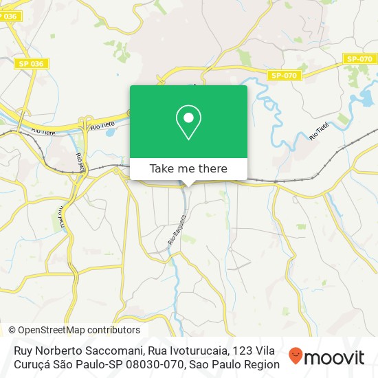 Mapa Ruy Norberto Saccomani, Rua Ivoturucaia, 123 Vila Curuçá São Paulo-SP 08030-070