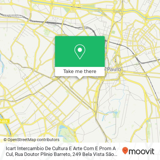Mapa Icart Intercambio De Cultura E Arte Com E Prom A Cul, Rua Doutor Plínio Barreto, 249 Bela Vista São Paulo-SP 01313-020