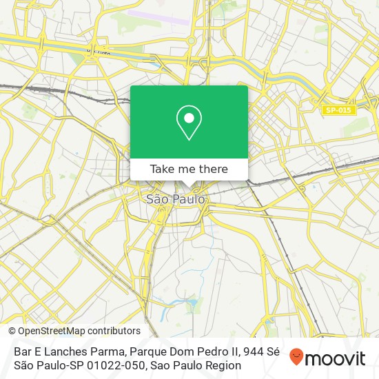 Mapa Bar E Lanches Parma, Parque Dom Pedro II, 944 Sé São Paulo-SP 01022-050