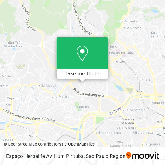 Espaço Herbalife Av. Hum Pirituba map