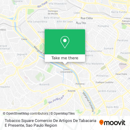 Tobacco Square Comercio De Artigos De Tabacaria E Presente map