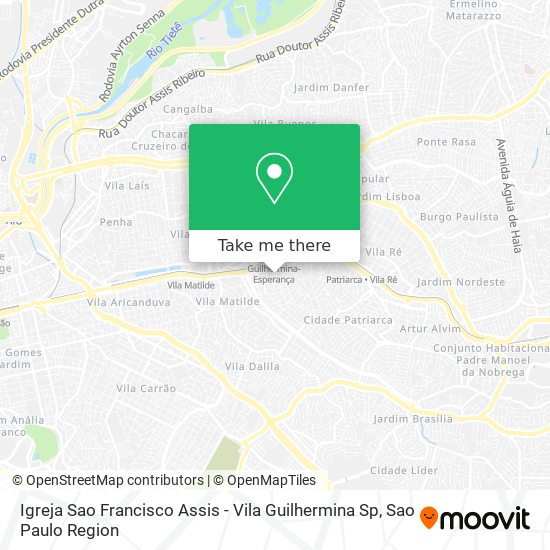 Igreja Sao Francisco Assis - Vila Guilhermina Sp map