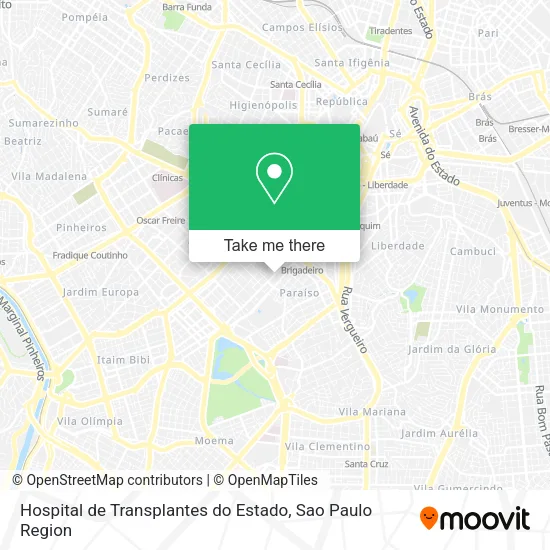 Hospital de Transplantes do Estado map