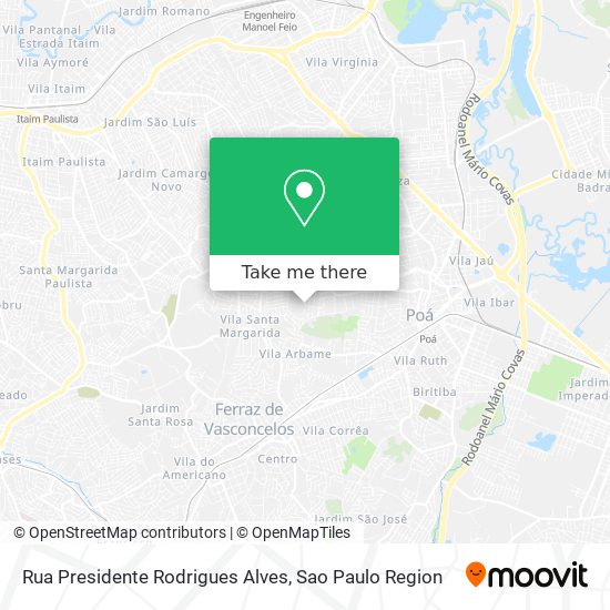 Mapa Rua Presidente Rodrigues Alves