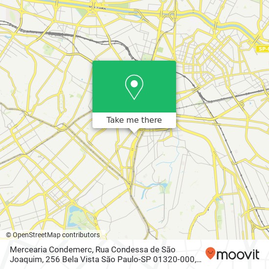 Mapa Mercearia Condemerc, Rua Condessa de São Joaquim, 256 Bela Vista São Paulo-SP 01320-000