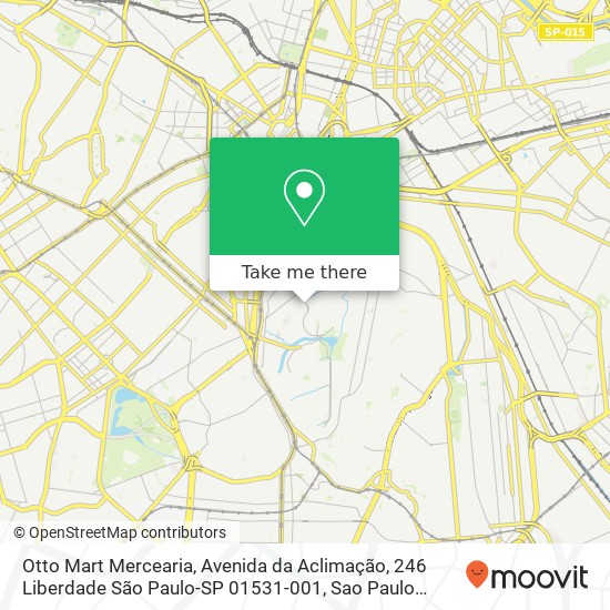 Mapa Otto Mart Mercearia, Avenida da Aclimação, 246 Liberdade São Paulo-SP 01531-001