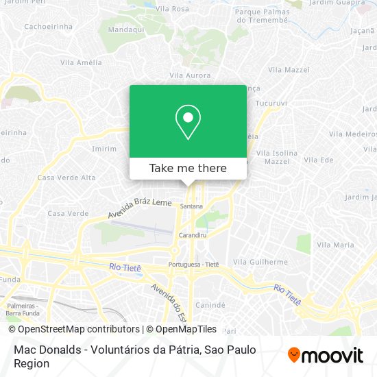 Mac Donalds - Voluntários da Pátria map