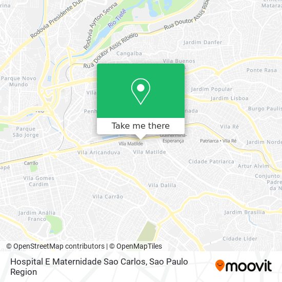 Hospital E Maternidade Sao Carlos map
