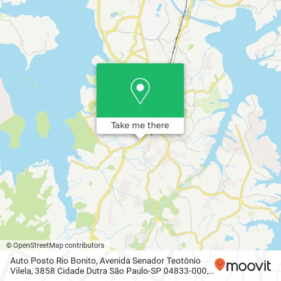 Auto Posto Rio Bonito, Avenida Senador Teotônio Vilela, 3858 Cidade Dutra São Paulo-SP 04833-000 map