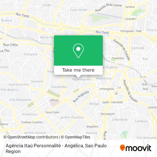 Mapa Agência Itaú Personnalité - Angélica