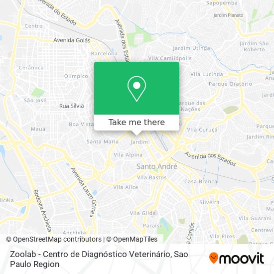 Mapa Zoolab - Centro de Diagnóstico Veterinário