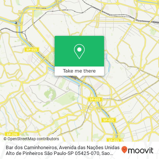 Bar dos Caminhoneiros, Avenida das Nações Unidas Alto de Pinheiros São Paulo-SP 05425-070 map