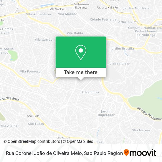 Rua Coronel João de Oliveira Melo map