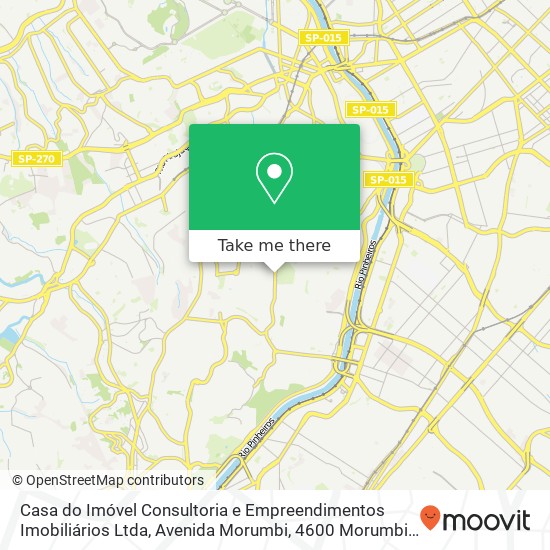 Mapa Casa do Imóvel Consultoria e Empreendimentos Imobiliários Ltda, Avenida Morumbi, 4600 Morumbi São Paulo-SP 05604-030
