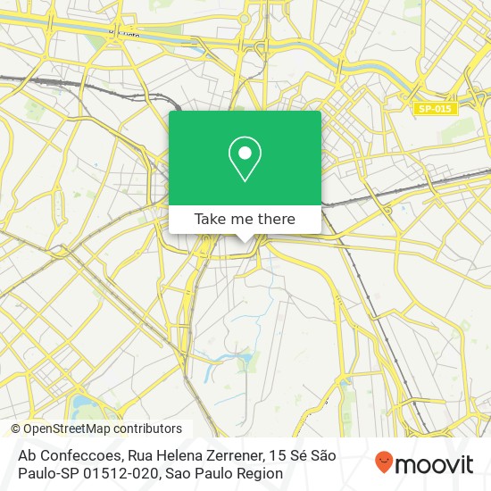 Mapa Ab Confeccoes, Rua Helena Zerrener, 15 Sé São Paulo-SP 01512-020