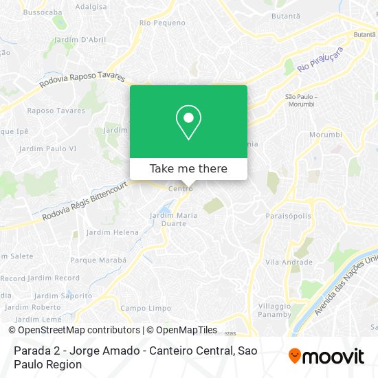 Parada 2 - Jorge Amado - Canteiro Central map