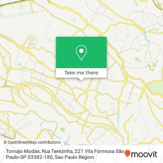 Tomajo Modas, Rua Terezinha, 221 Vila Formosa São Paulo-SP 03382-180 map