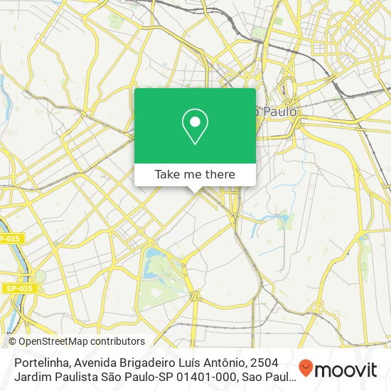 Mapa Portelinha, Avenida Brigadeiro Luís Antônio, 2504 Jardim Paulista São Paulo-SP 01401-000