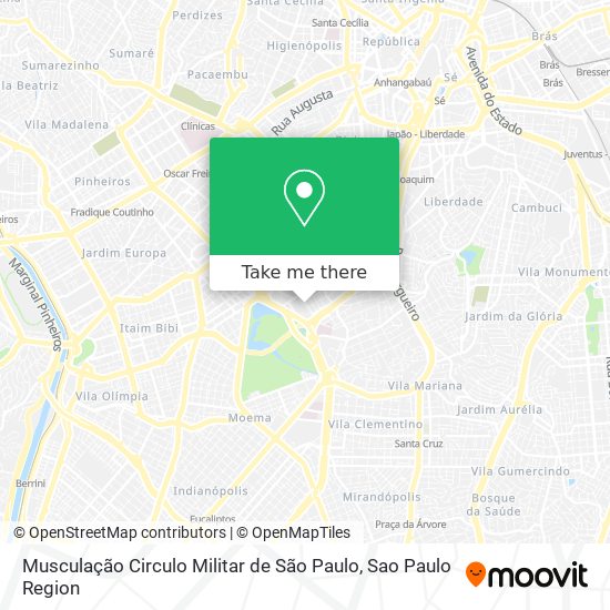 Musculação Circulo Militar de São Paulo map