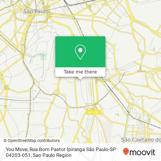 You Move, Rua Bom Pastor Ipiranga São Paulo-SP 04203-051 map