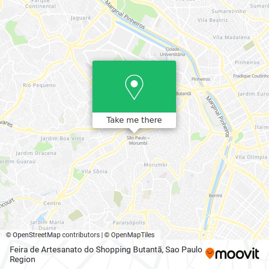 Mapa Feira de Artesanato do Shopping Butantã