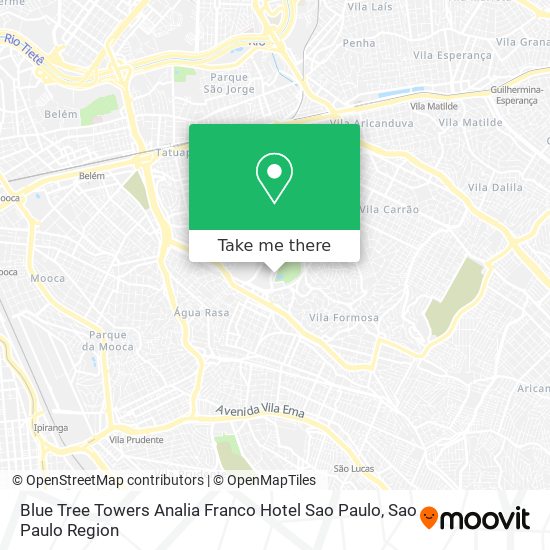Mapa Blue Tree Towers Analia Franco Hotel Sao Paulo