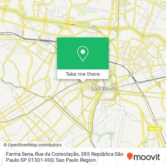 Mapa Farma Sena, Rua da Consolação, 385 República São Paulo-SP 01301-000