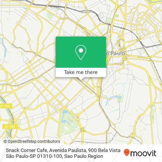 Mapa Snack Corner Cafe, Avenida Paulista, 900 Bela Vista São Paulo-SP 01310-100