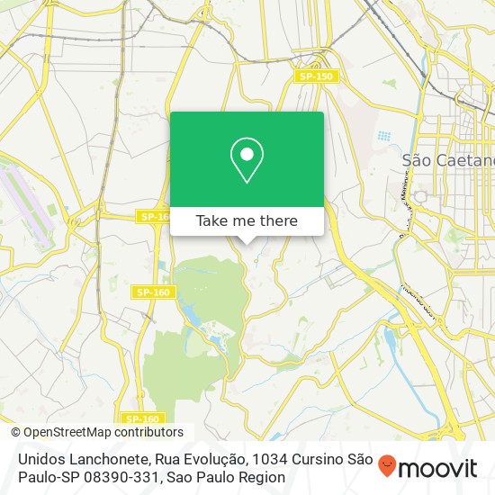 Mapa Unidos Lanchonete, Rua Evolução, 1034 Cursino São Paulo-SP 08390-331