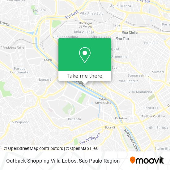 Mapa Outback Shopping Villa Lobos