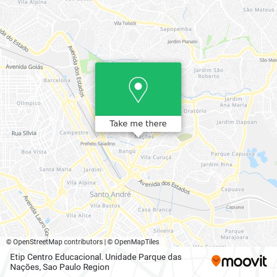 Mapa Etip Centro Educacional. Unidade Parque das Nações