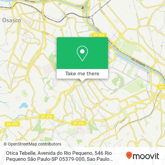 Mapa Otíca Tebelle, Avenida do Rio Pequeno, 546 Rio Pequeno São Paulo-SP 05379-000