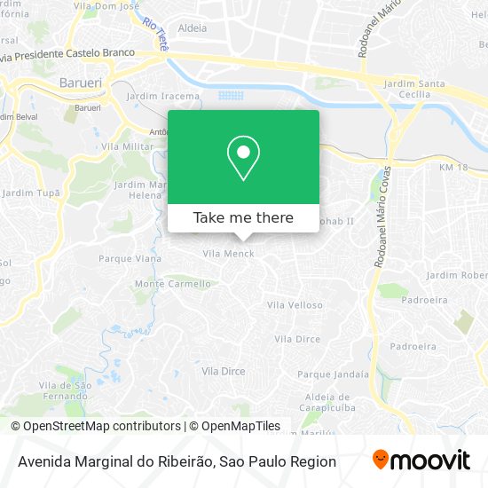 Avenida Marginal do Ribeirão map
