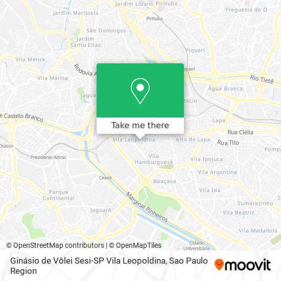 Ginásio de Vôlei Sesi-SP Vila Leopoldina map