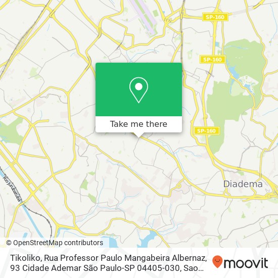 Mapa Tikoliko, Rua Professor Paulo Mangabeira Albernaz, 93 Cidade Ademar São Paulo-SP 04405-030