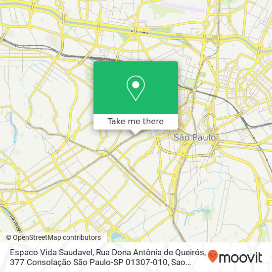 Mapa Espaco Vida Saudavel, Rua Dona Antônia de Queirós, 377 Consolação São Paulo-SP 01307-010
