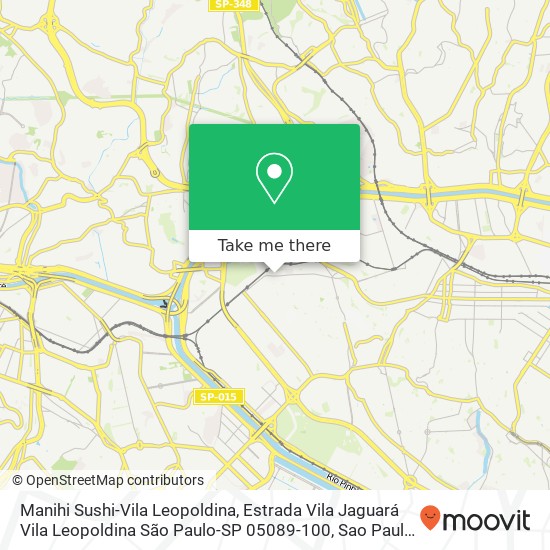 Manihi Sushi-Vila Leopoldina, Estrada Vila Jaguará Vila Leopoldina São Paulo-SP 05089-100 map