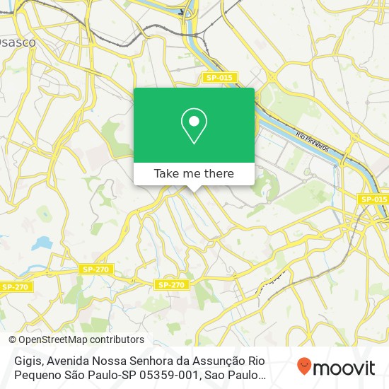 Mapa Gigis, Avenida Nossa Senhora da Assunção Rio Pequeno São Paulo-SP 05359-001