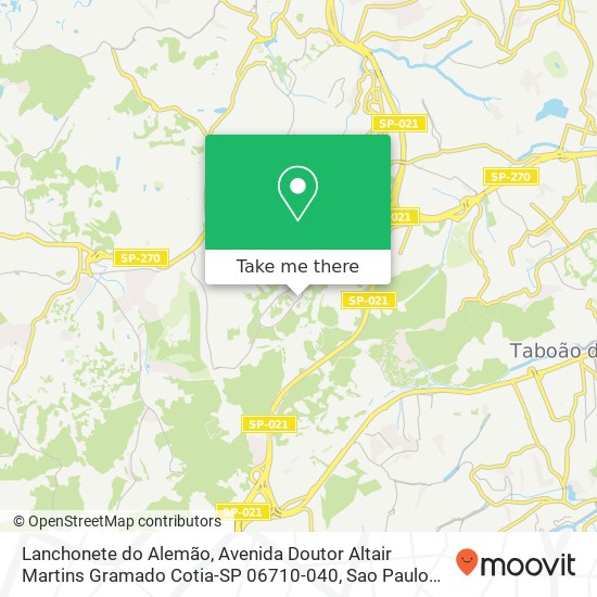 Lanchonete do Alemão, Avenida Doutor Altair Martins Gramado Cotia-SP 06710-040 map