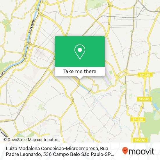 Mapa Luiza Madalena Conceicao-Microempresa, Rua Padre Leonardo, 536 Campo Belo São Paulo-SP 04625-022