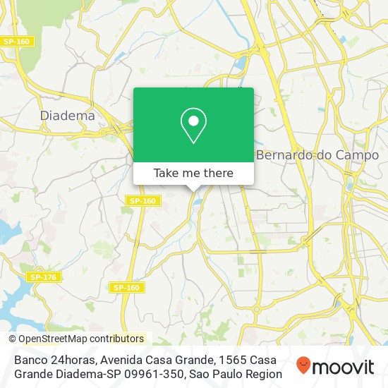 Banco 24horas, Avenida Casa Grande, 1565 Casa Grande Diadema-SP 09961-350 map