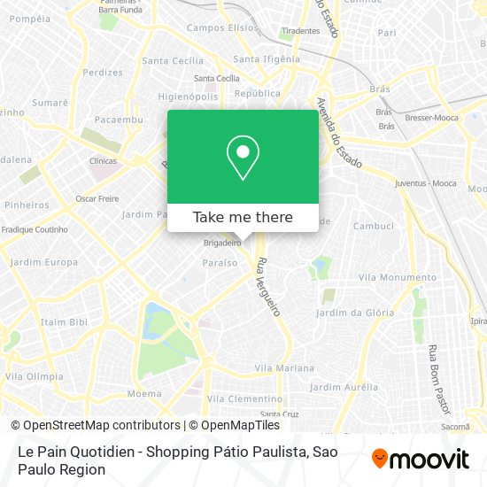 Le Pain Quotidien - Shopping Pátio Paulista map