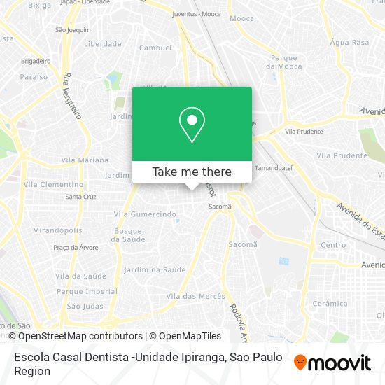 Mapa Escola Casal Dentista -Unidade Ipiranga