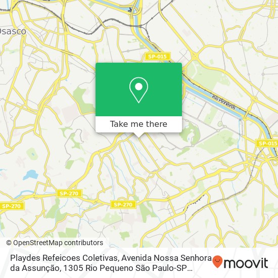 Mapa Playdes Refeicoes Coletivas, Avenida Nossa Senhora da Assunção, 1305 Rio Pequeno São Paulo-SP 05359-001