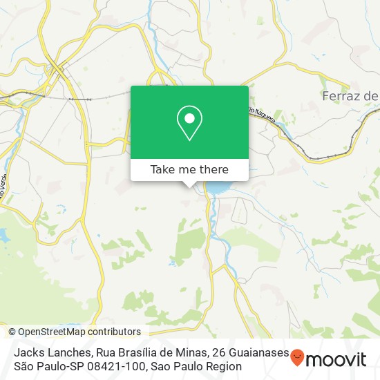Mapa Jacks Lanches, Rua Brasília de Minas, 26 Guaianases São Paulo-SP 08421-100