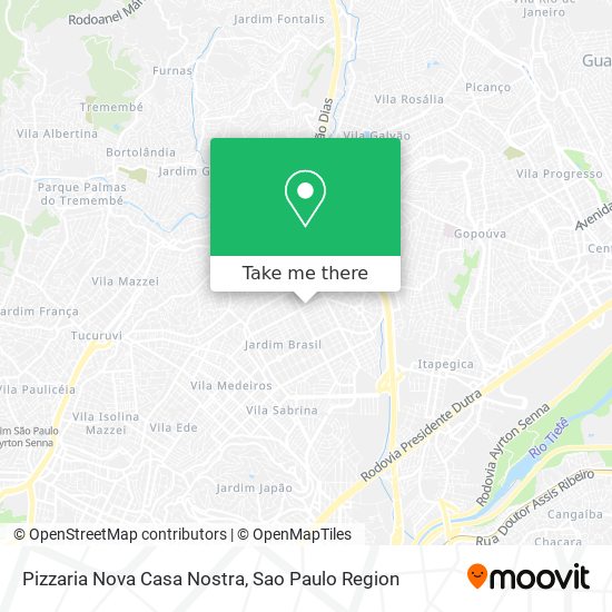 Mapa Pizzaria Nova Casa Nostra