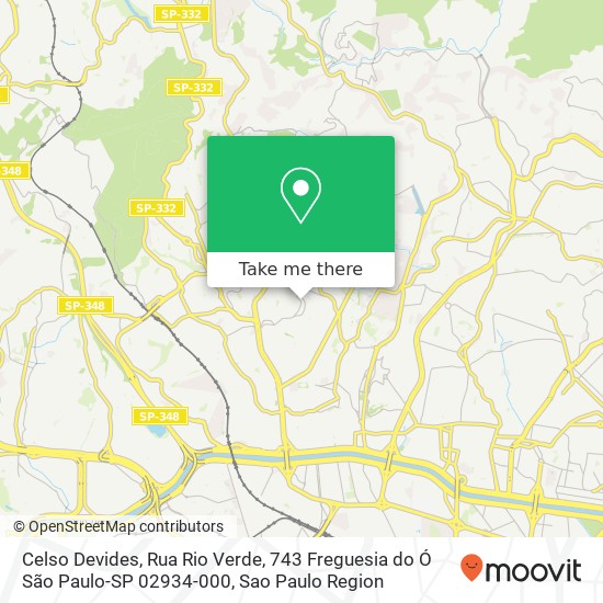 Mapa Celso Devides, Rua Rio Verde, 743 Freguesia do Ó São Paulo-SP 02934-000