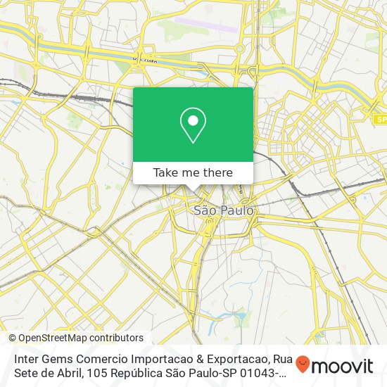 Mapa Inter Gems Comercio Importacao & Exportacao, Rua Sete de Abril, 105 República São Paulo-SP 01043-000