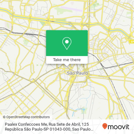 Mapa Paalex Confeccoes Me, Rua Sete de Abril, 125 República São Paulo-SP 01043-000
