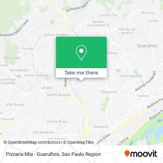 Mapa Pizzaria Mia - Guarulhos